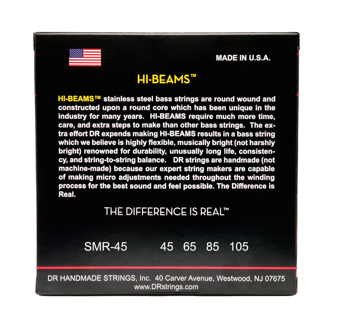 DR HI-BEAM SMR-45 Stainless Steel Bass Guitar Strings: Medium 45-105 Short Scale