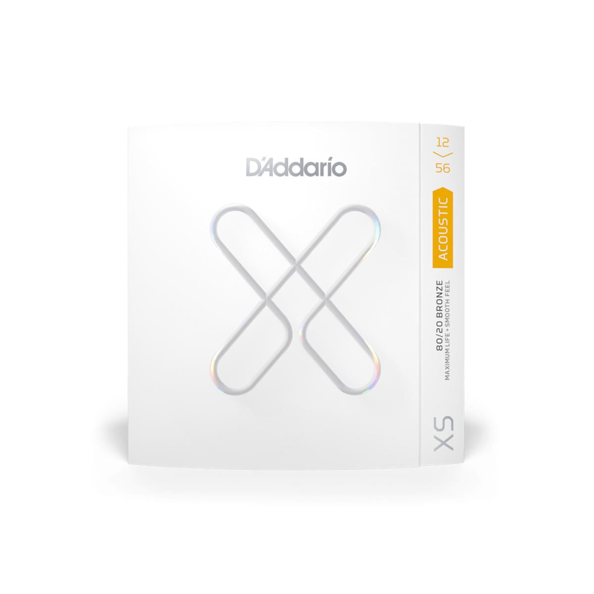 D&#39;Addario XSABR1256 Acoustic Guitar Strings Coated XS 80/20 Bronze 12-56 Light Top / Medium Bottom