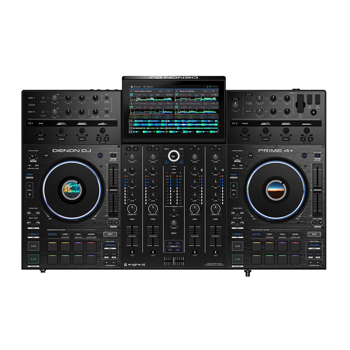 Denon DJ Prime 4 + Plus Standalone 4-Ch DJ System w/ 10'' Screen
