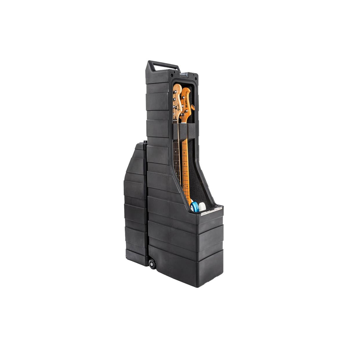 ENKI AMG-2 Dual Bass Guitar Case Open