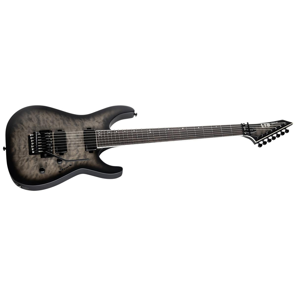 ESP LTD M-1007B Baritone Electric Guitar 7-String Charcoal Burst Satin w/ Fishmansa & Floyd Rose