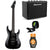 ESP LTD MH-10 Black Electric Guitar Pack w/ Blackstar FLY-3 Amp + Gig Bag + Tuner + Armour Lead