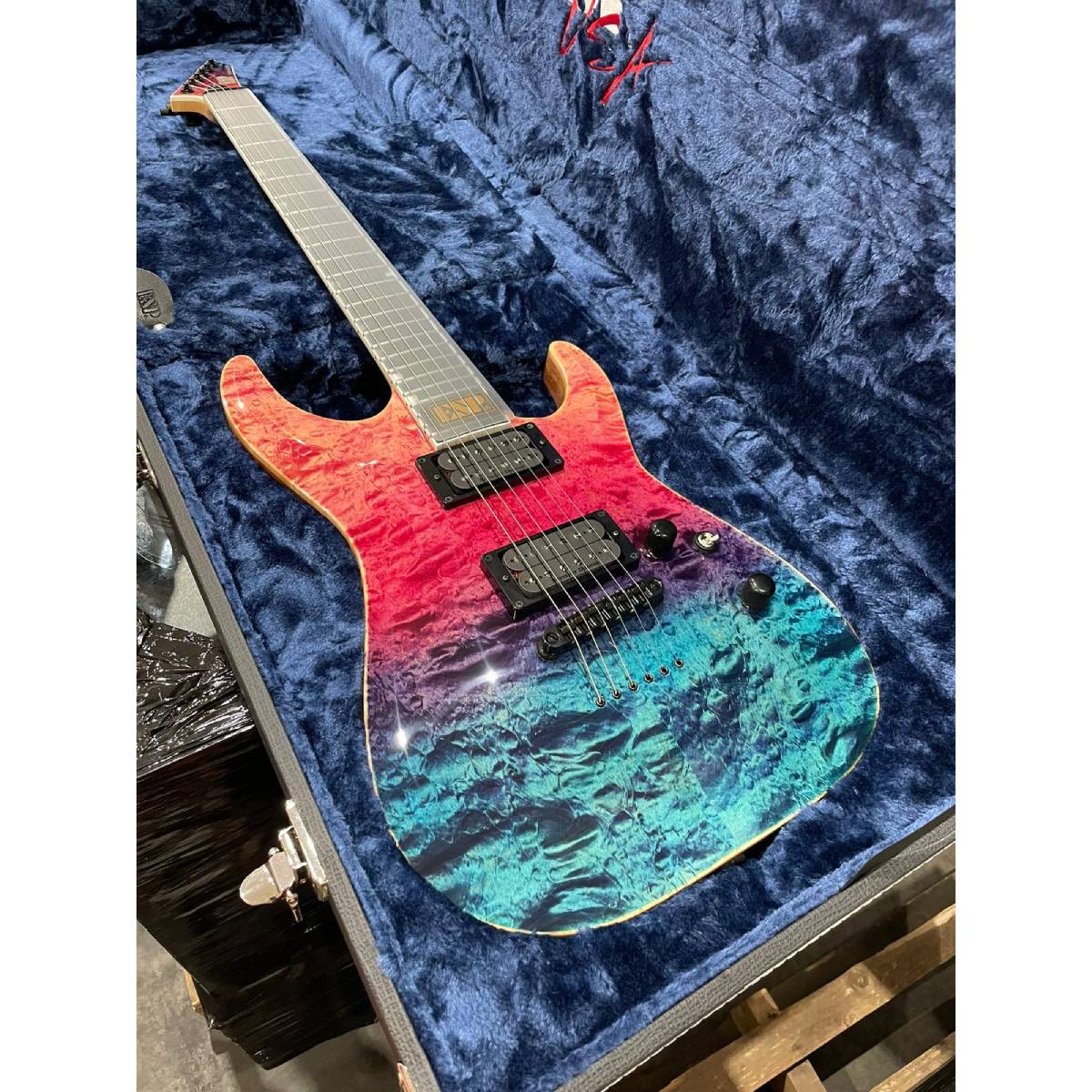ESP USA Horizon II Electric Guitar Quilted Maple Wild Berry Fade w/ EMGs