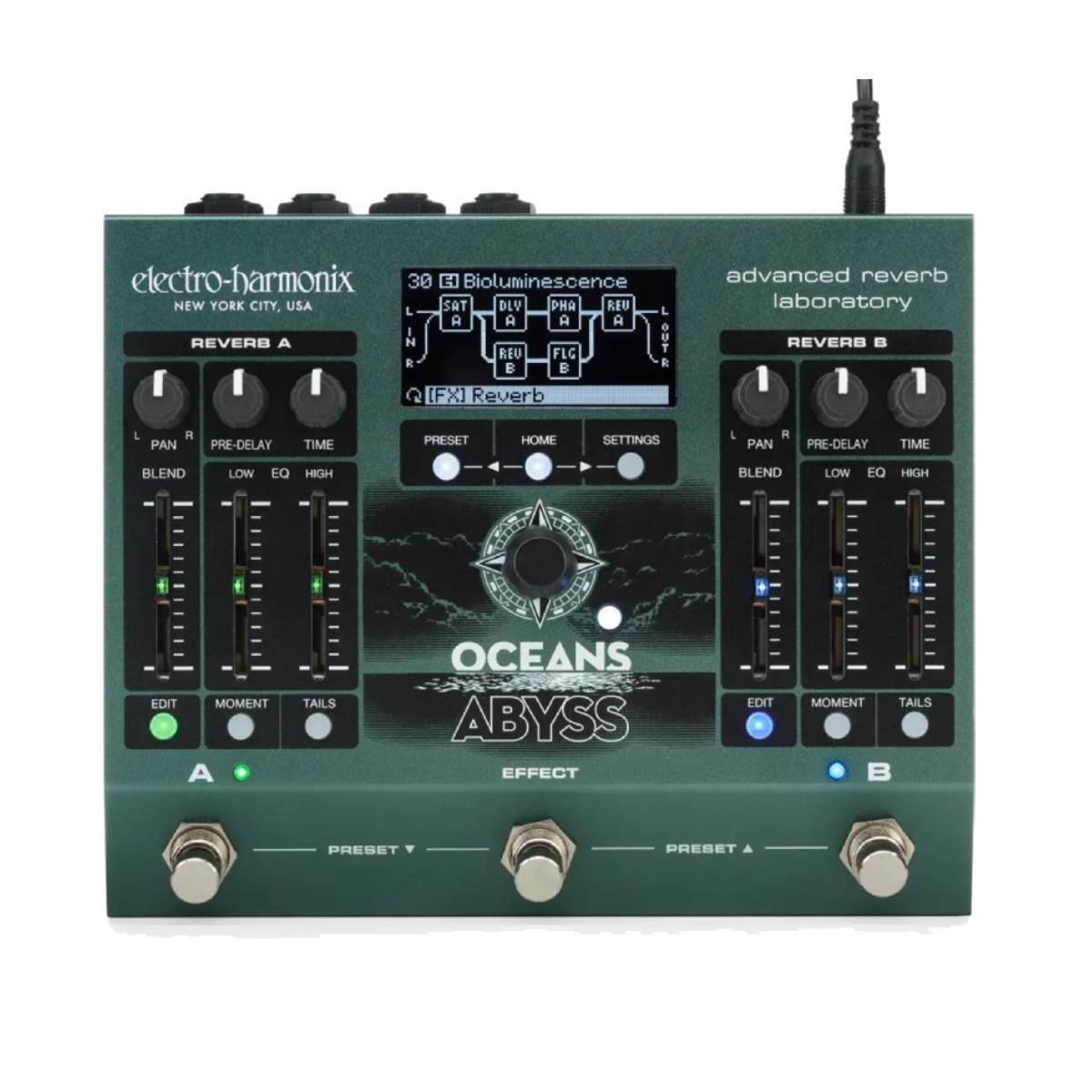 Electro Harmonix EHX Oceans Abyss Reverb Effects Pedal