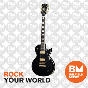 Epiphone Les Paul Custom Electric Guitar Ebony w/ Hardcase - ECLPCEBGH1