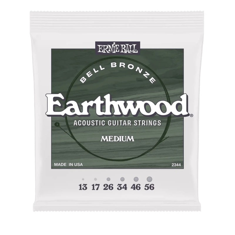 Ernie Ball 2344 Earthwood Bell Bronze Acoustic Guitar Strings Medium 13-56