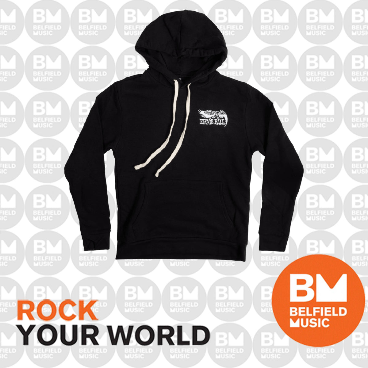 Ernie Ball 6004 Eagle Fleece Hoodie Jumper - Black - 2X-Large