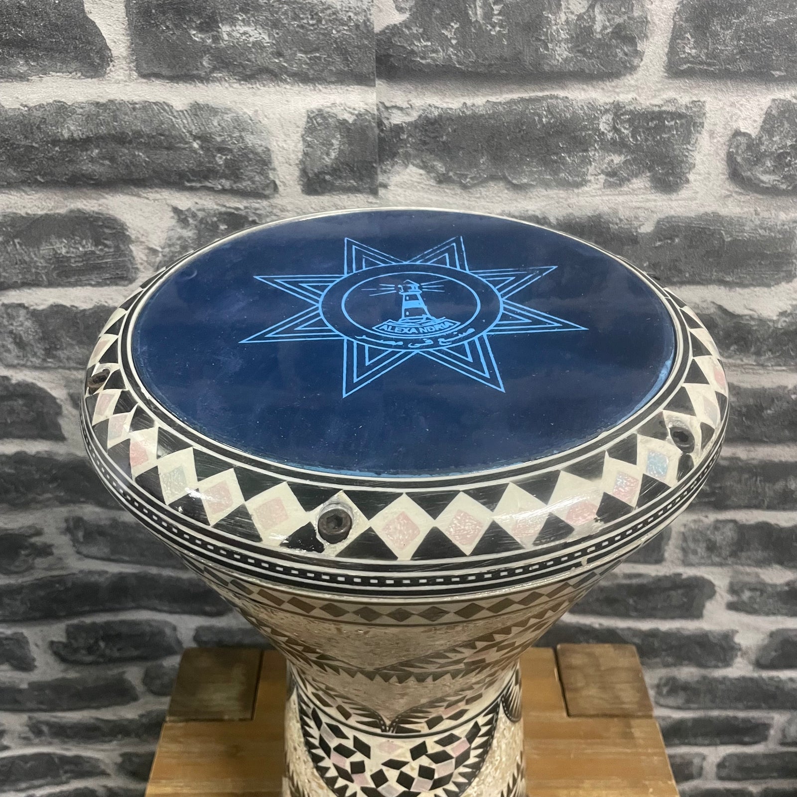 Lebanese Darbuka Ceramic Style Drum 17inch x 9 inch w/ Bag - Made in Egypt