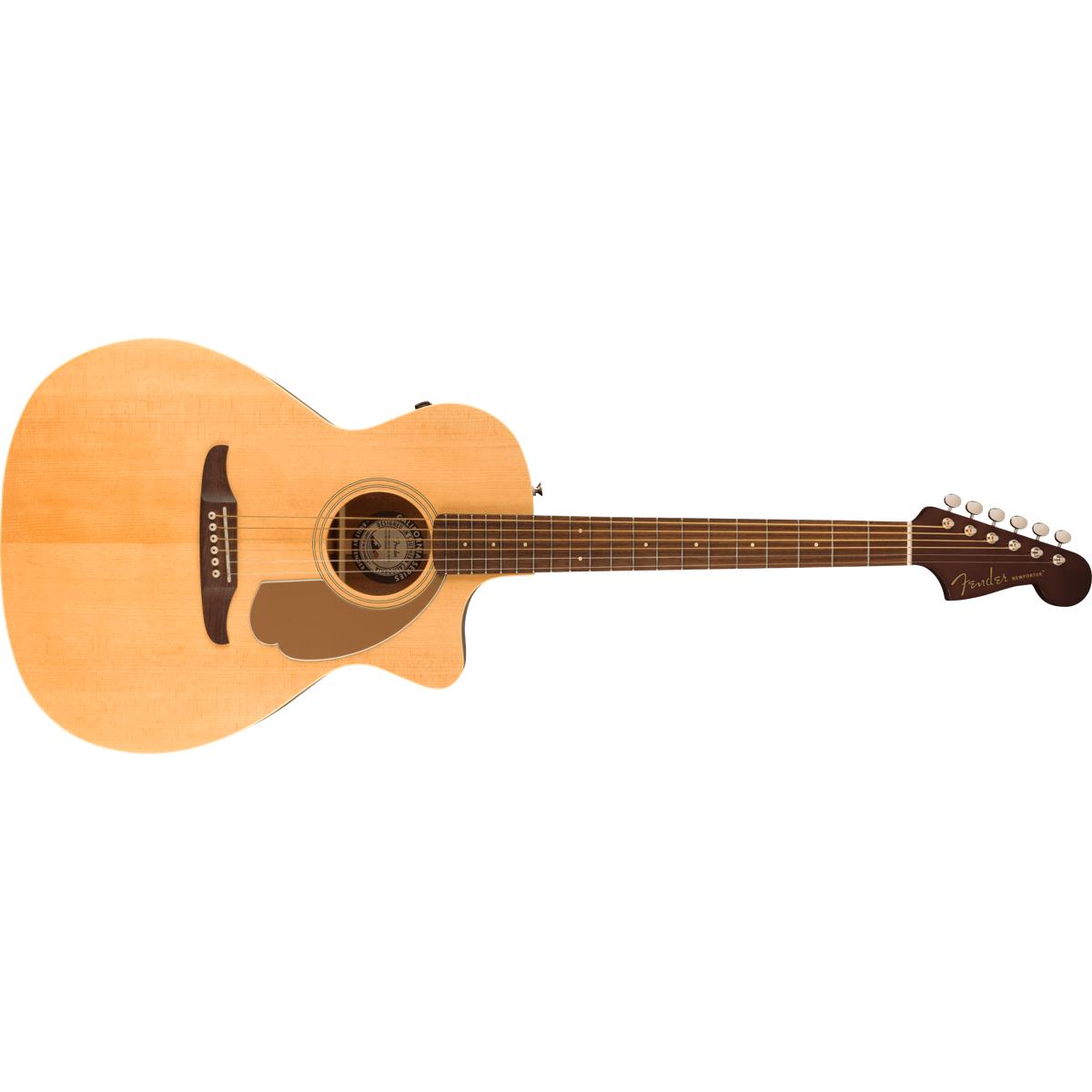 Fender Newporter Player Acoustic Guitar Natural w/ Gold Pickguard - 0970743521