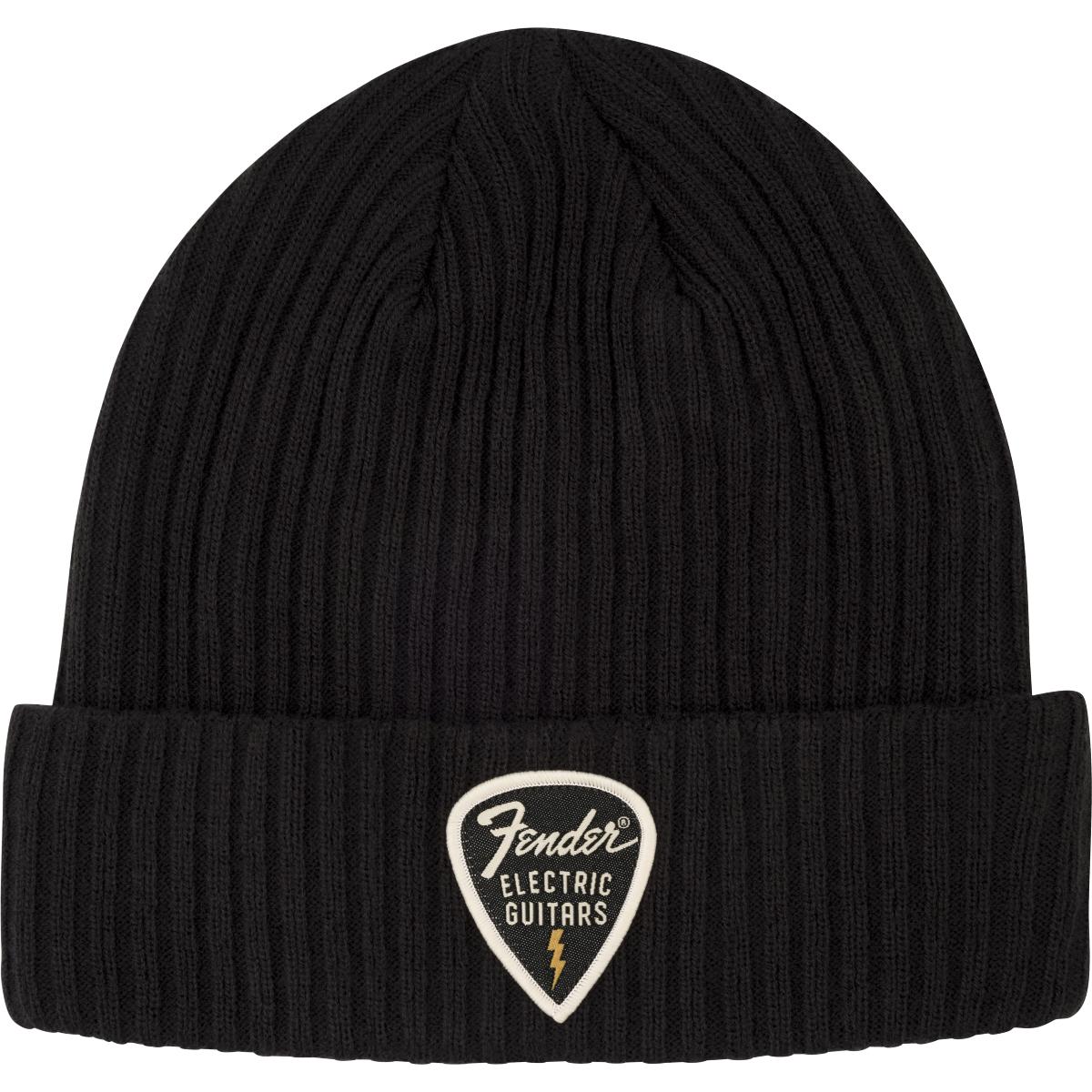 Fender Pick Patch Ribbed Beanie Black - 9106111707