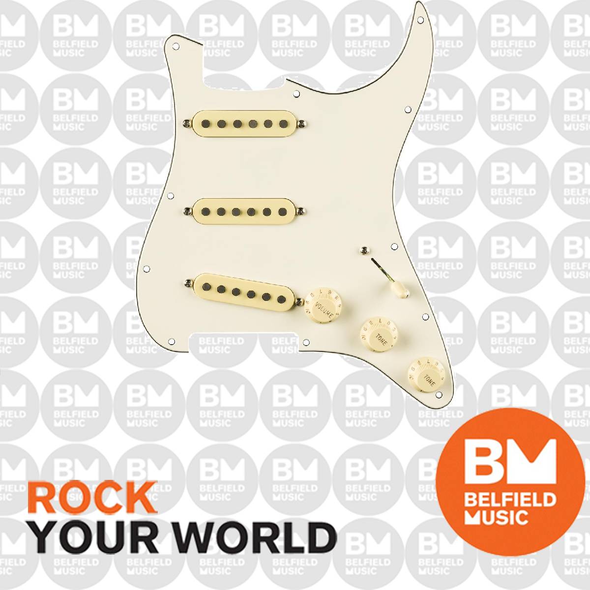 Fender Pre-Wired Strat Pickguard Eric Johnson Signature Parchment 