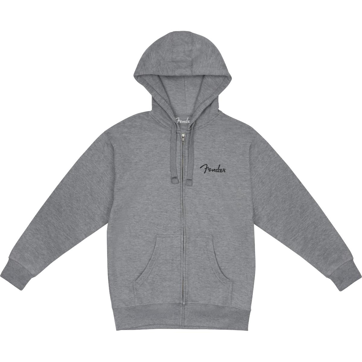 Fender Spaghetti Small Logo Zip Front Hoodie Athletic Gray M - 9113300406