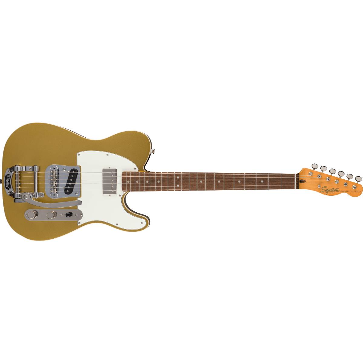 Fender Squier Classic Vibe Custom Telecaster SH Electric Guitar Aztec Gold w/ Bigsby - 0374048578
