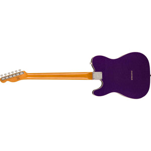 Fender Squier FSR Classic Vibe Baritone Custom Telecaster Electric Guitar Purple Sparkle w/ Parchment Pickguard - 0374042514