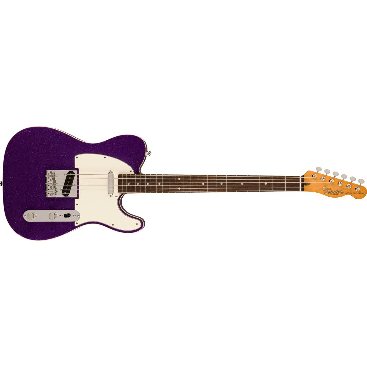 Fender Squier FSR Classic Vibe Baritone Custom Telecaster Electric Guitar Purple Sparkle w/ Parchment Pickguard - 0374042514