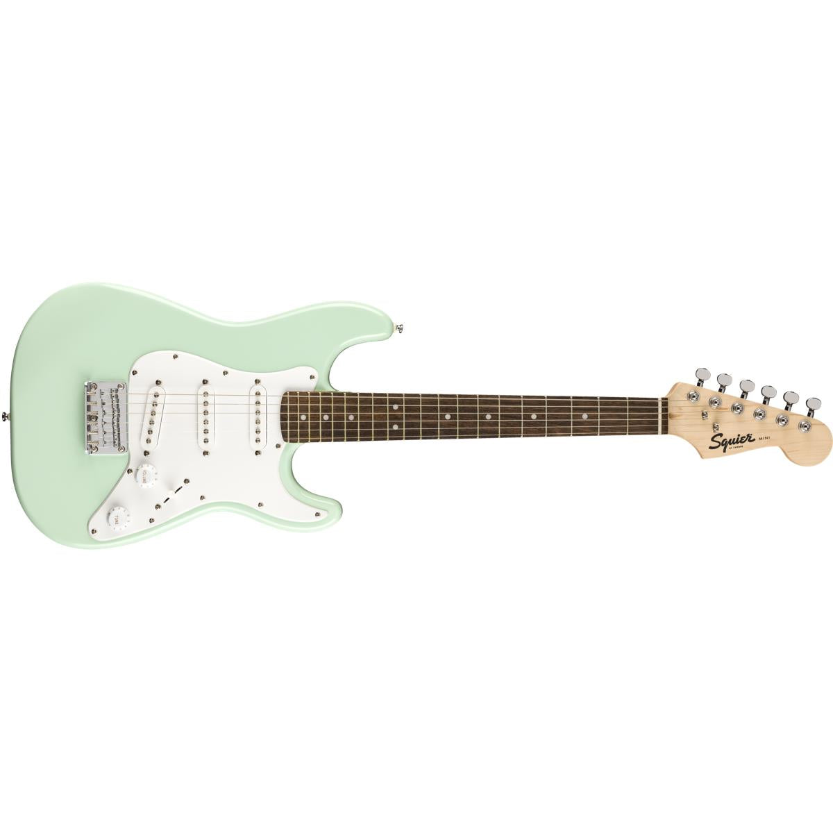Fender Squier FSR Mini Stratocaster Electric Guitar Surf Green w/ White Pickguard - 0370121557