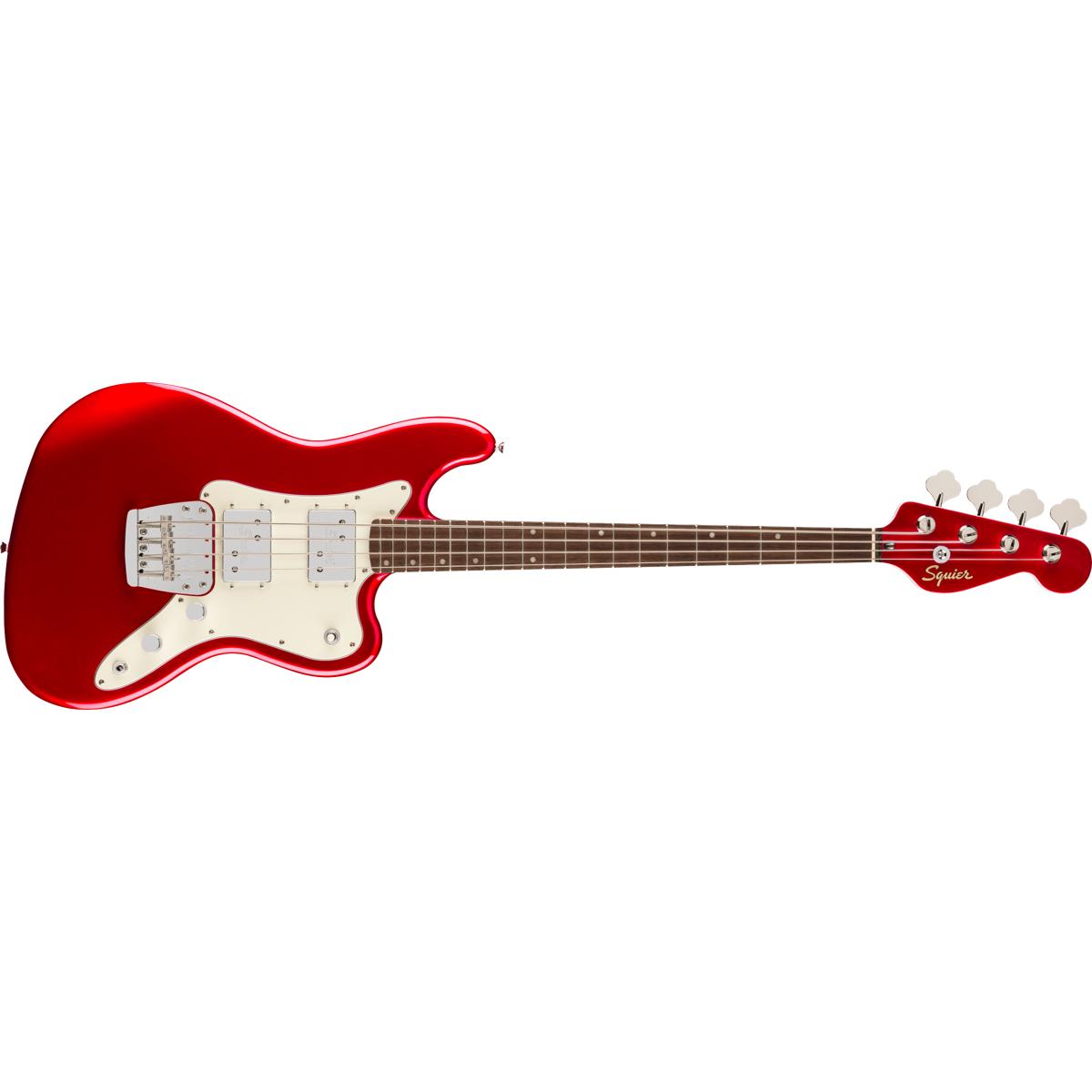 Fender Squier FSR Paranormal Rascal Bass HH Guitar Candy Apple Red w/ Parchment Pickguard - 0377108509