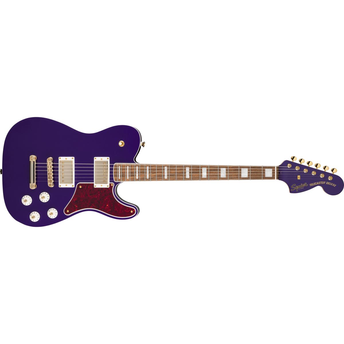 Fender Squier FSR Paranormal Troublemaker Telecaster Deluxe Electric Guitar Purple Metallic w/ Tortoiseshell Pickguard - 0377028577