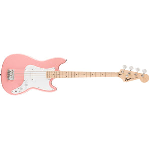 Fender Squier FSR Squier Sonic Bronco Bass Guitar Shell Pink w/ White Pickguard - 0373802556