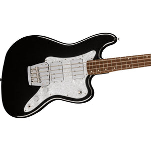 Fender Squier Paranormal Rascal HH Bass Guitar Metallic Black w/ White Pearloid Pickguard - 0377106565