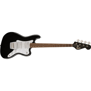 Fender Squier Paranormal Rascal HH Bass Guitar Metallic Black w/ White Pearloid Pickguard - 0377106565