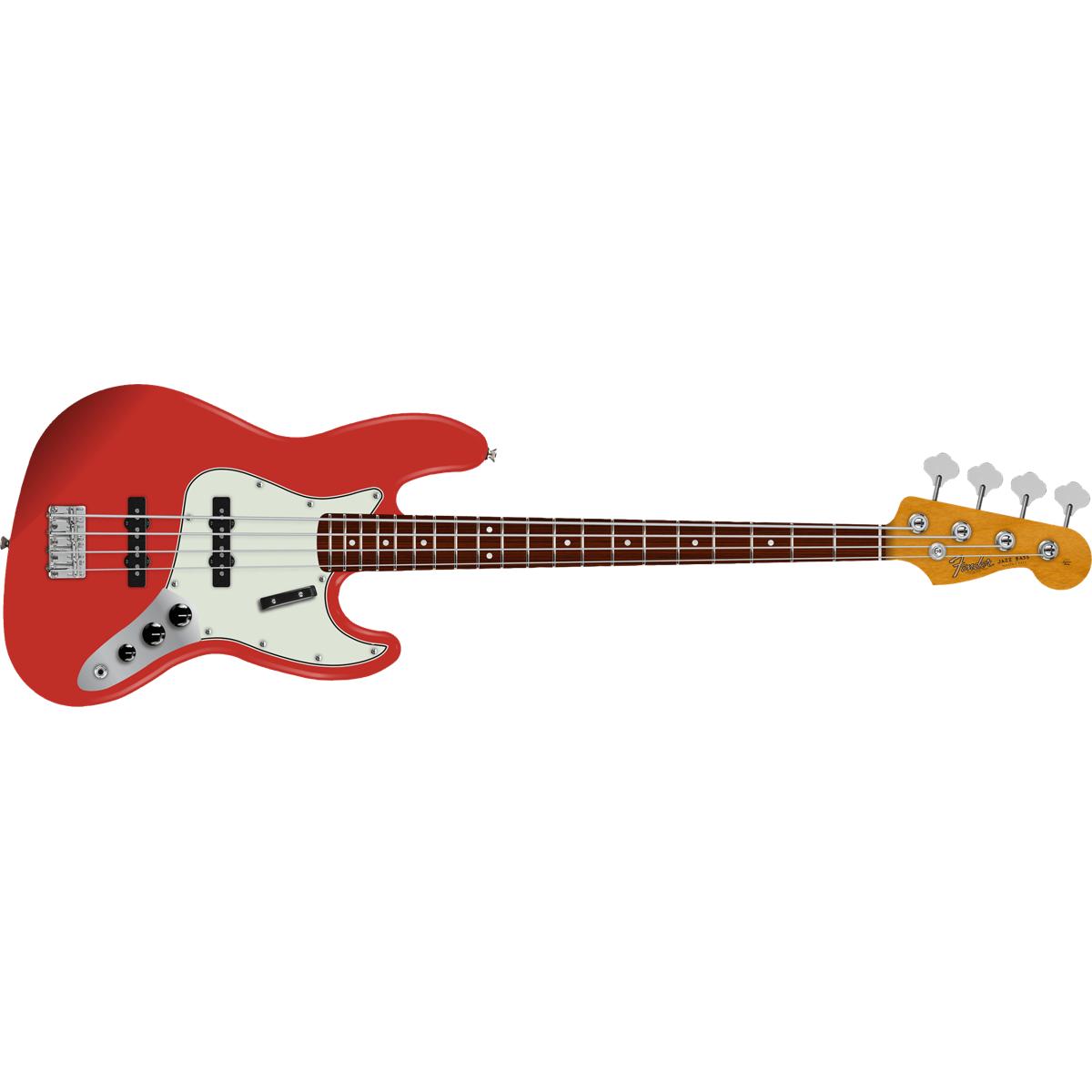 Fender Vintera II 60s Jazz Bass Guitar RW Fiesta Red - MIM 0149230340