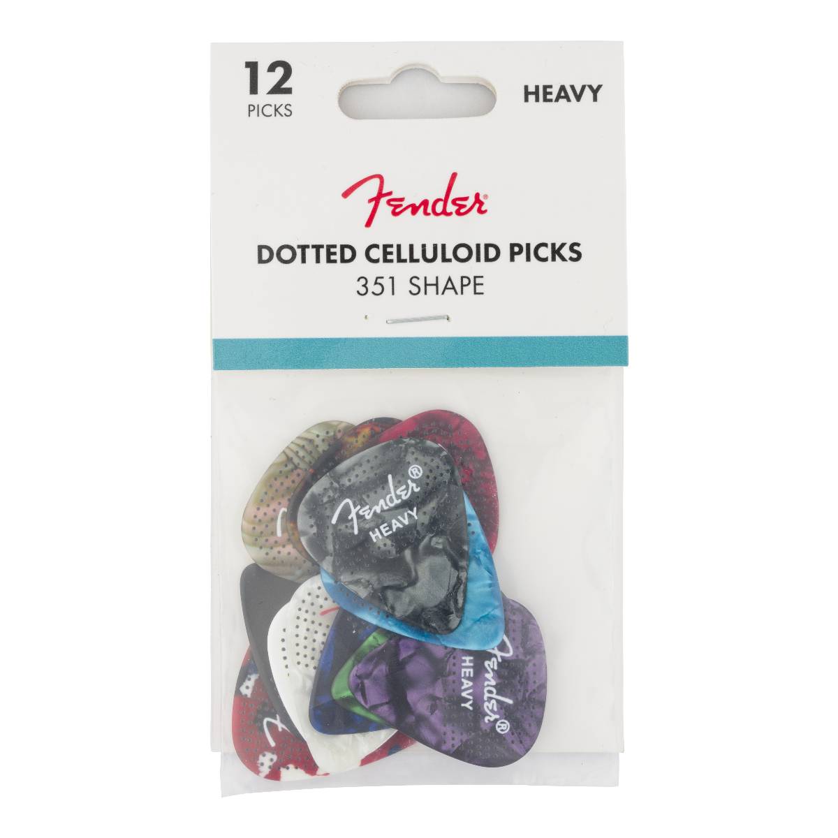 Fender 351 Dotted Celluloid Guitar Picks 12-Pack Heavy - 1980200500