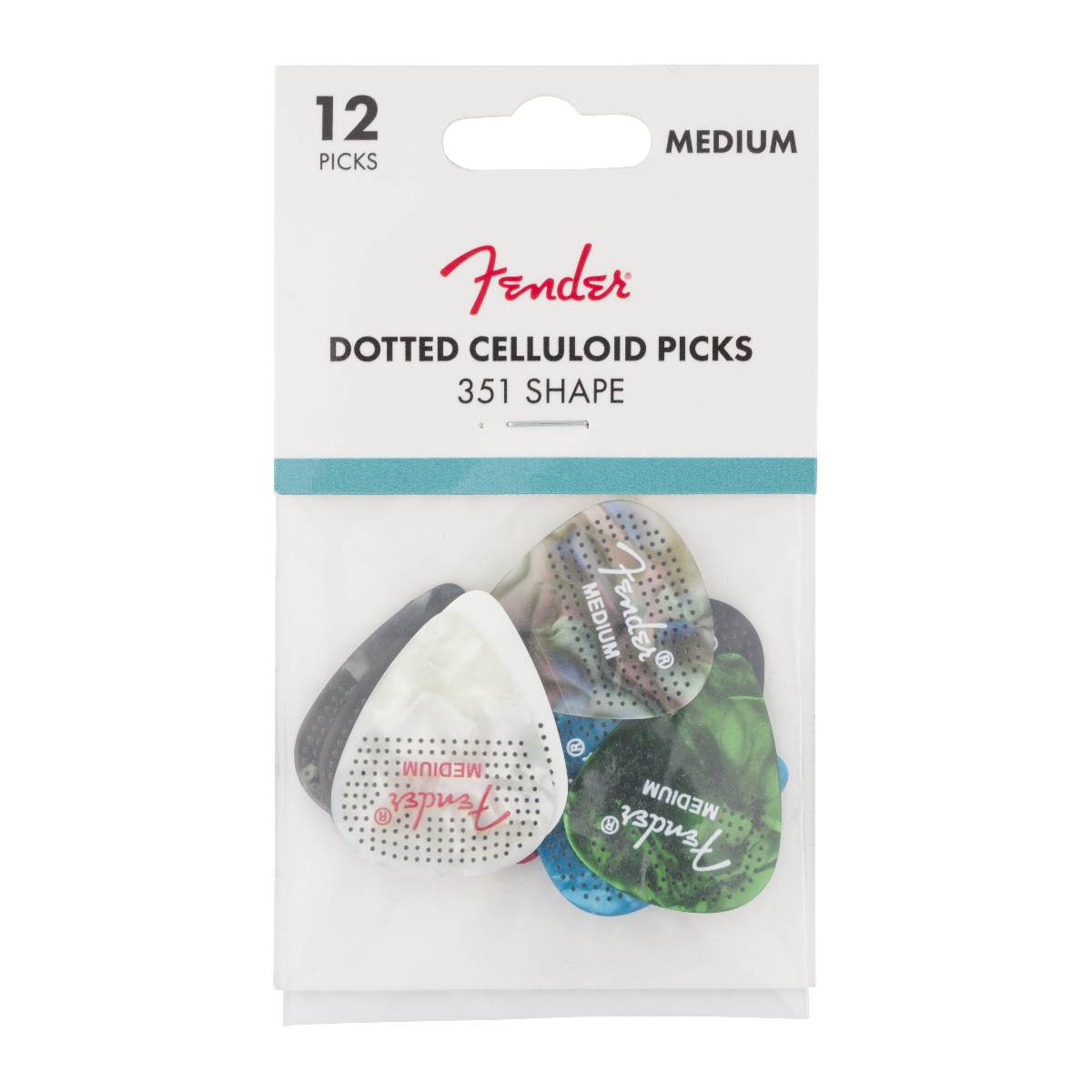 Fender 351 Dotted Celluloid Guitar Picks 12-Pack Medium - 1980200300