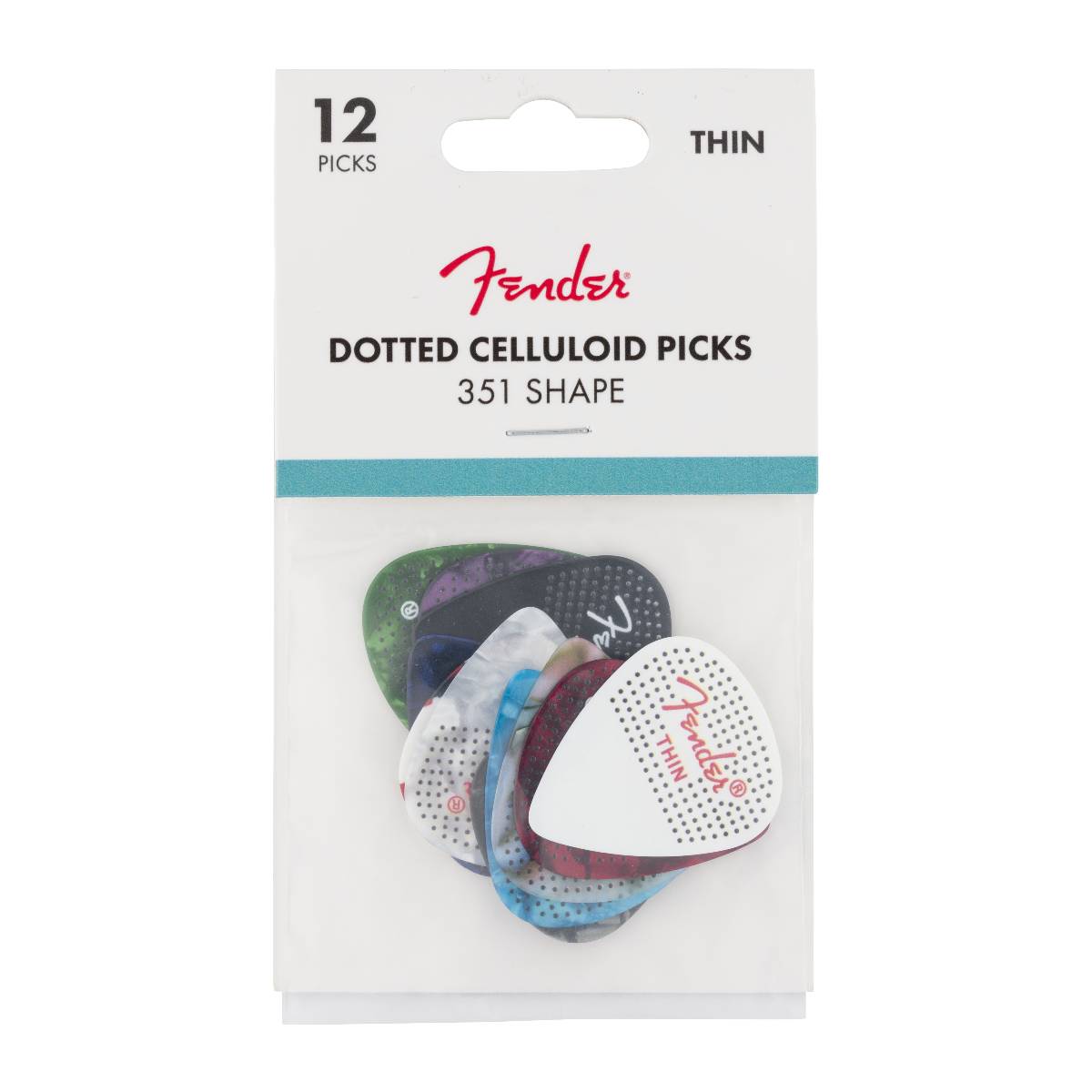 Fender 351 Dotted Celluloid Guitar Picks 12-Pack Thin - 1980200100