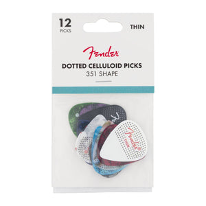 Fender 351 Dotted Celluloid Guitar Picks 12-Pack Thin - 1980200100