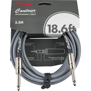 Fender Contour Series Instrument Cable 5.5m (18.6ft) Guitar Lead Inca Silver - 0990571824