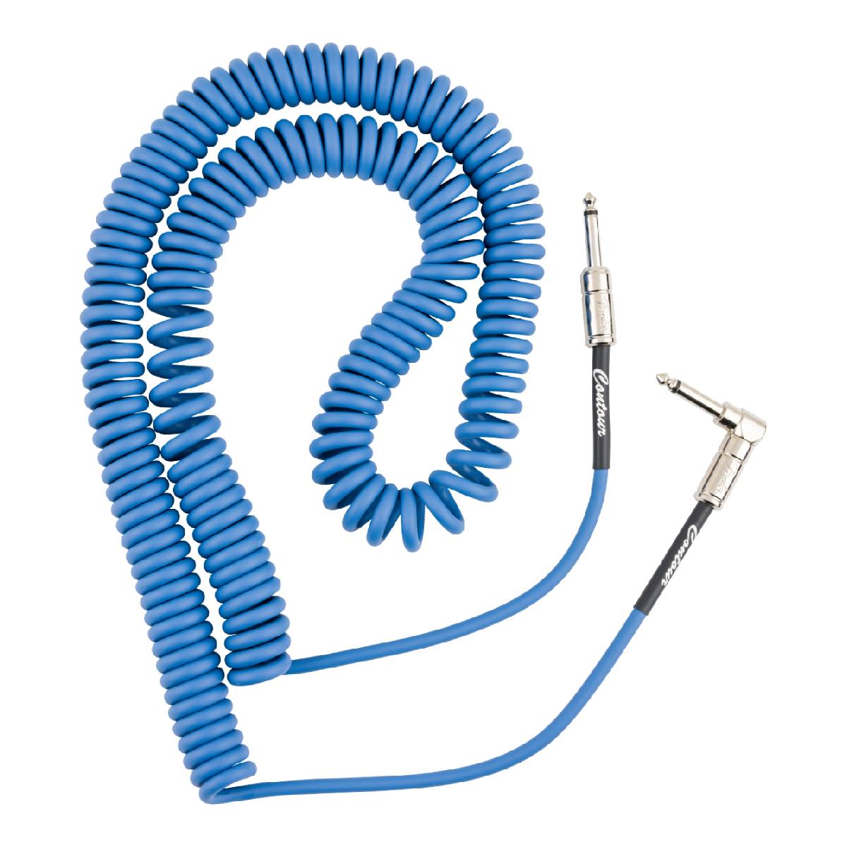 Fender Contour Series Instrument Cable 9m (30ft) Coiled Guitar Lead Lake Placid Blue - 0990573002