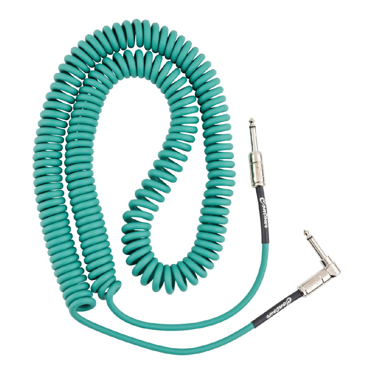 Fender Contour Series Instrument Cable 9m (30ft) Coiled Guitar Lead Sherwood Green - 0990573046
