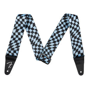 Fender Guitar Strap Wavy Checkerboard Polyester Blue - 0990637262