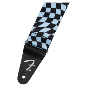 Fender Guitar Strap Wavy Checkerboard Polyester Blue - 0990637262