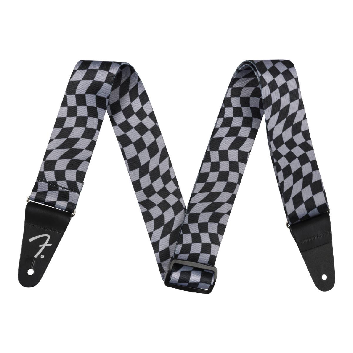 Fender Guitar Strap Wavy Checkerboard Polyester Gray - 0990637248