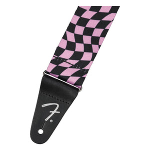 Fender Guitar Strap Wavy Checkerboard Polyester Pink - 0990637270