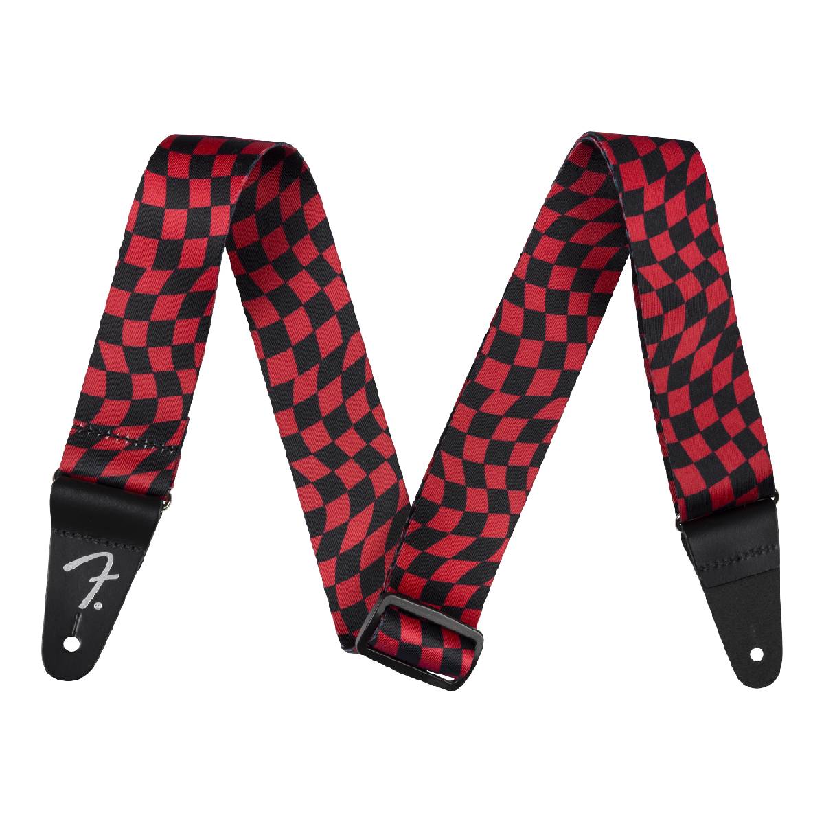 Fender Guitar Strap Wavy Checkerboard Polyester Red - 0990637209
