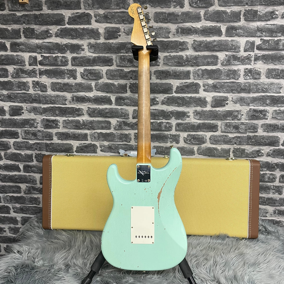 Fender Custom Shop 1957 Stratocaster Electric Guitar Faded Aged Surf Green - Relic - 9236910347