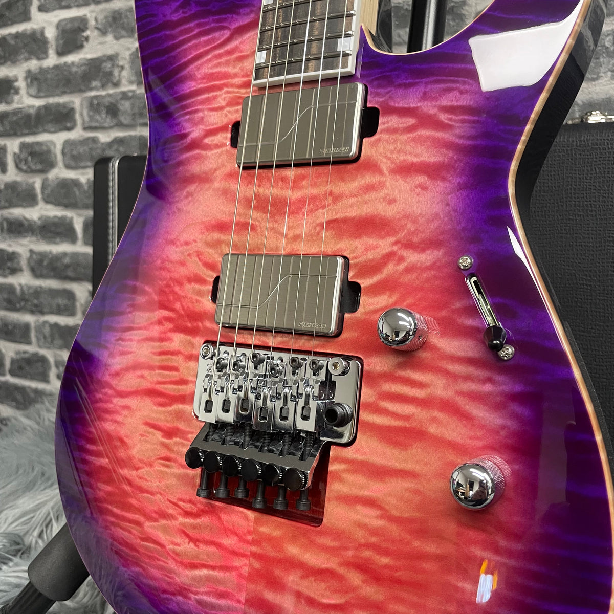 ESP USA M-II Electric Guitar Quilted Maple Cranberry Sunburst