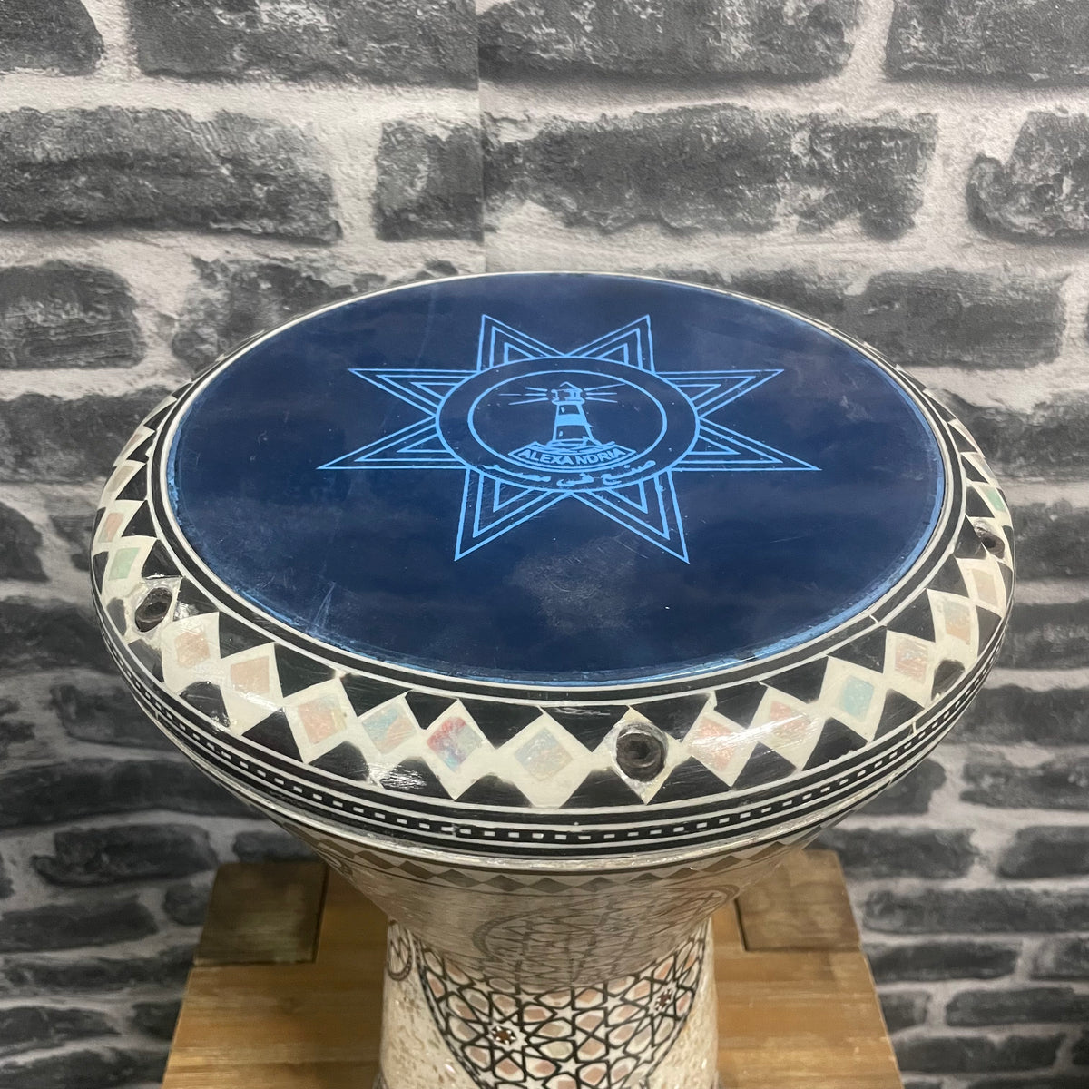 Lebanese Darbuka Ceramic Style Drum 17inch x 9 inch w/ Bag - Made in Egypt
