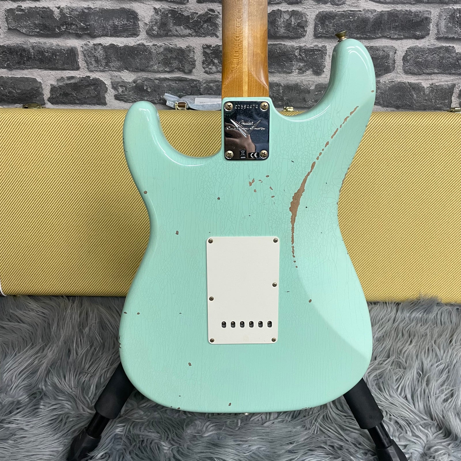 Fender Custom Shop 1957 Stratocaster Electric Guitar Faded Aged Surf Green - Relic - 9236910347