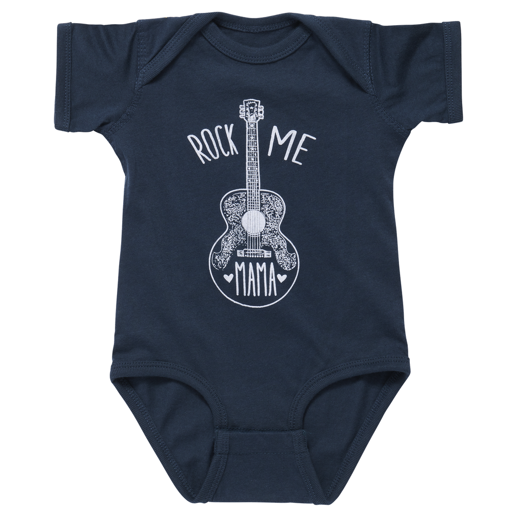 Gibson Rock Me Mama Baby Onesie Heather Blue 0/3M - GA-BABY-RCK-3M