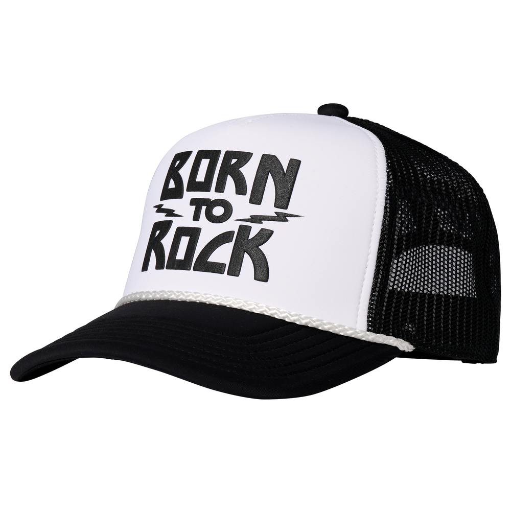 Gibson Kids Born 2 Rock Trucker Hat Black/White - GA-KIDS-BTR-TH