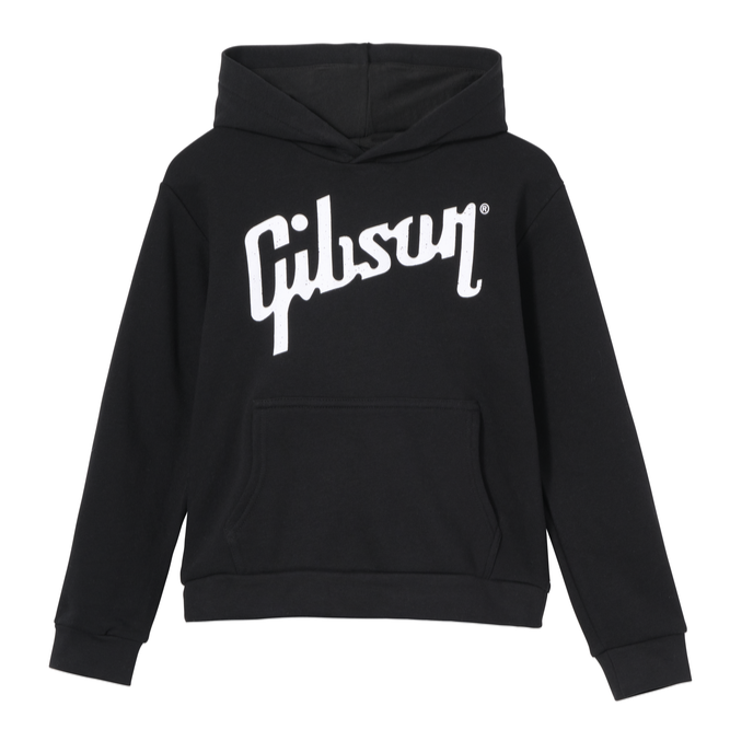Gibson Kids Logo Pullover Hoodie Black Medium - GA-KIDS-HD-LOGO-MD