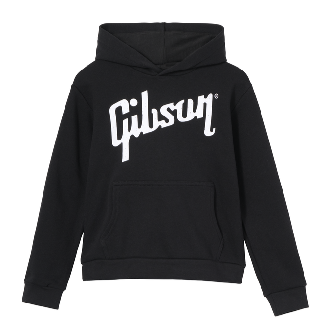 Gibson Kids Logo Pullover Hoodie Black Small - GA-KIDS-HD-LOGO-SM