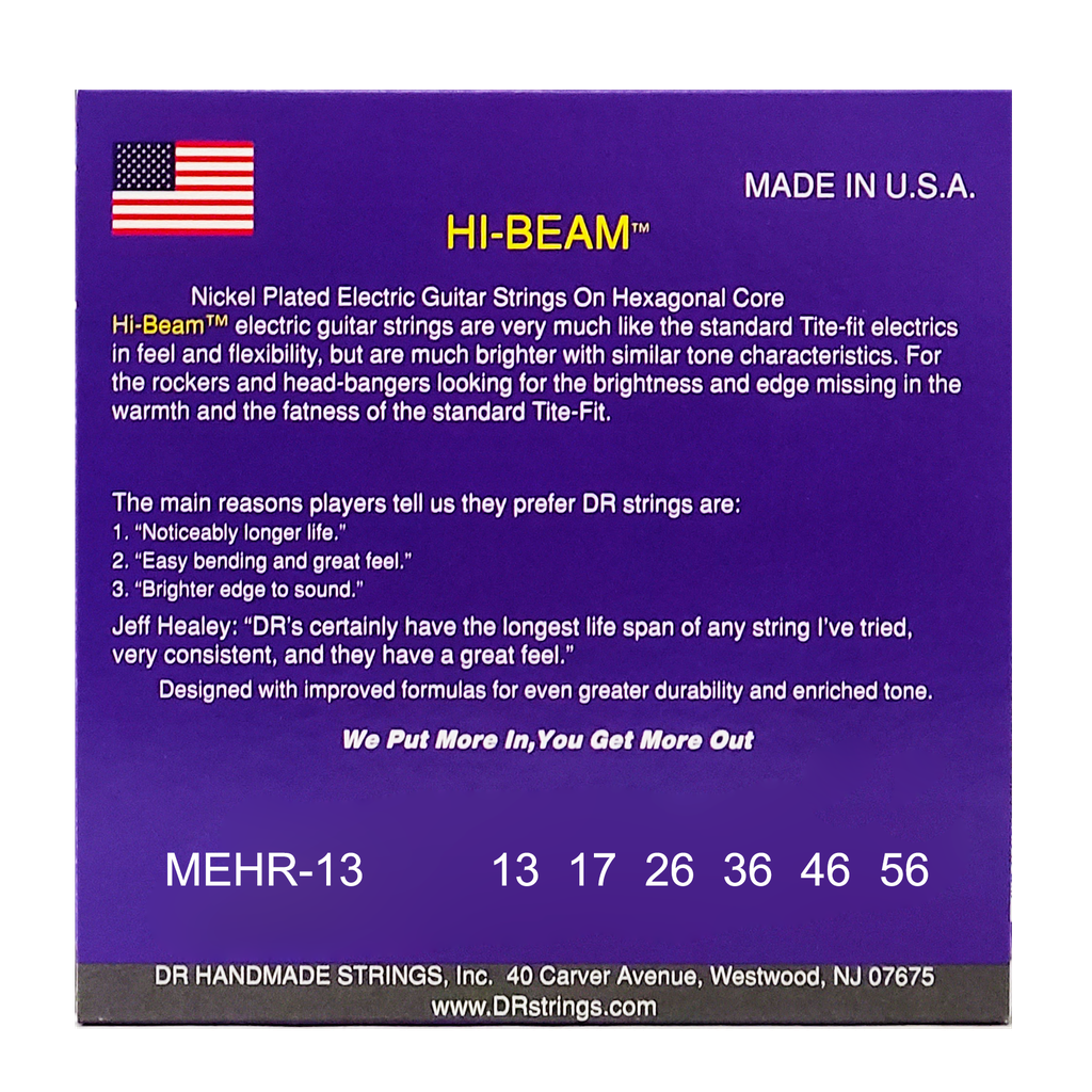 DR HI-BEAM MEHR-13 Nickel Plated Electric Guitar Strings: Super Heavy 13-56