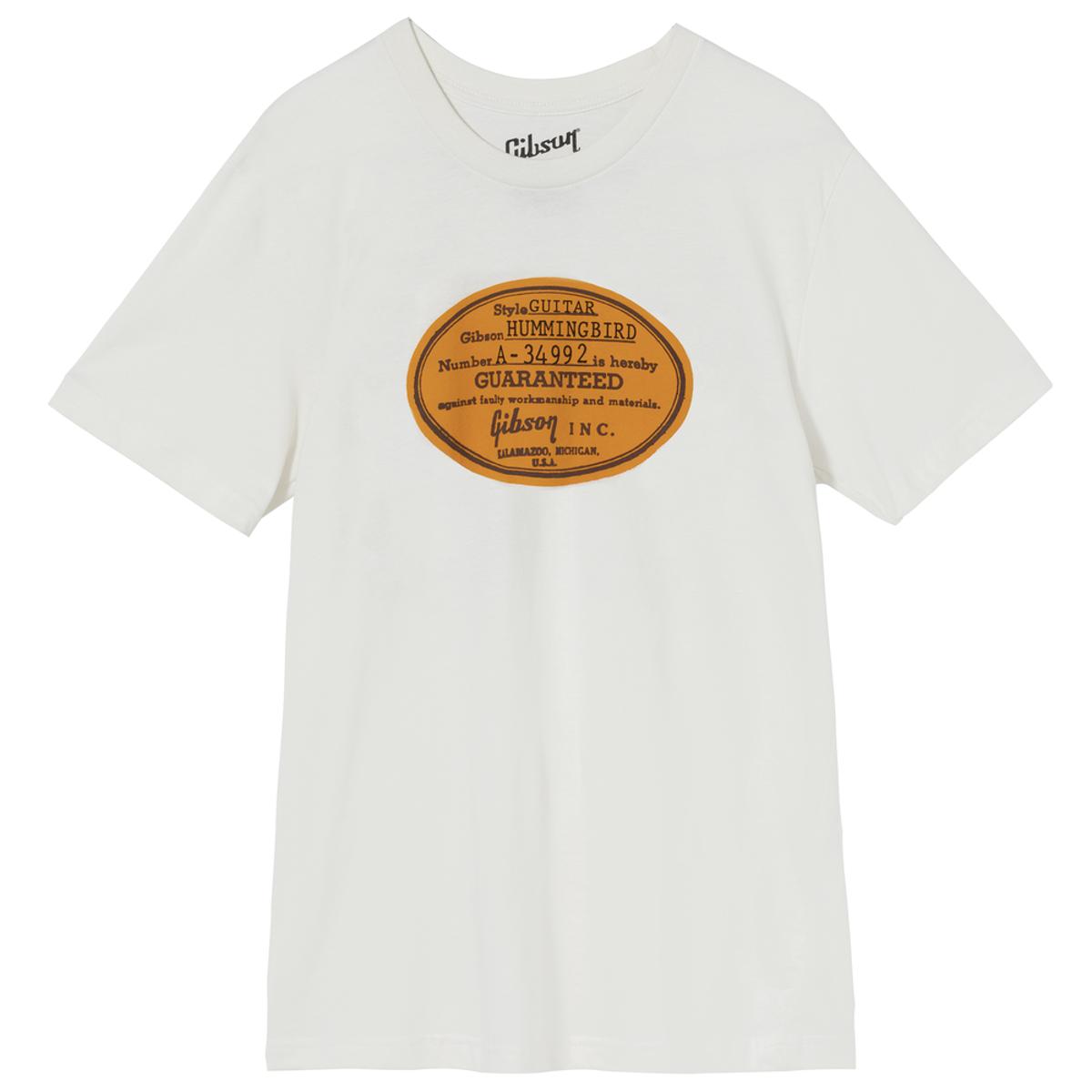 Gibson Acoustic Label T-Shirt Vintage White Large