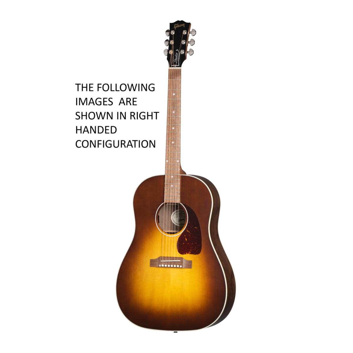 Gibson J-45 Studio Walnut Acoustic Guitar Left Handed Satin Walnut Burst w/ Pickup & Hardcase