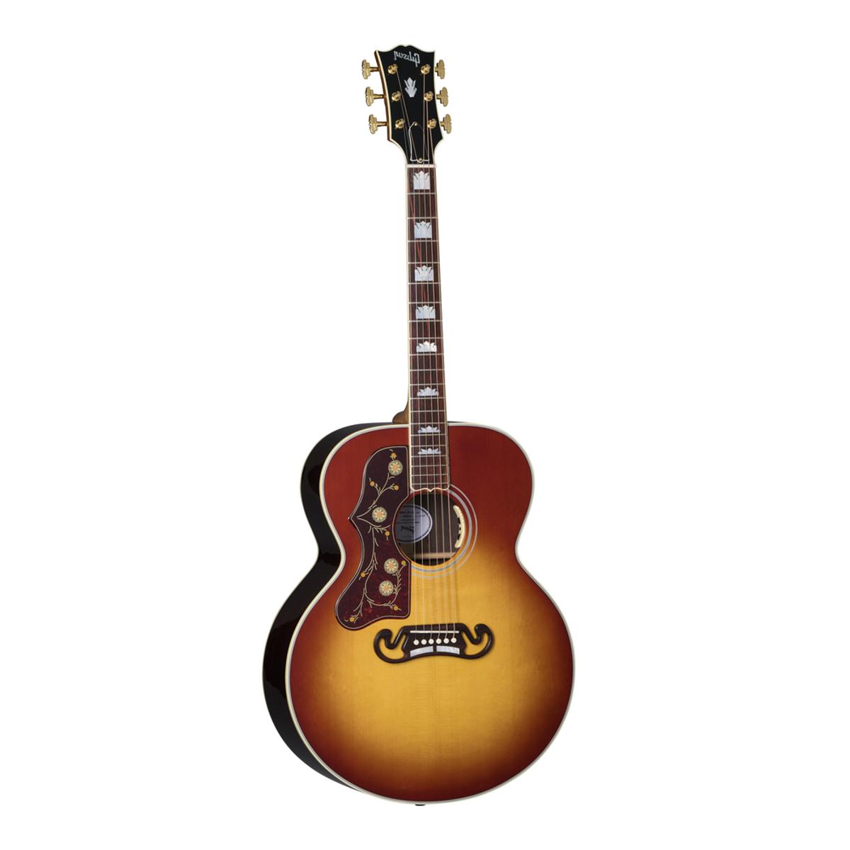 Gibson SJ-200 Standard Rosewood Acoustic Guitar Left-Handed Rosewood Burst w/ Pickup & Hardcase